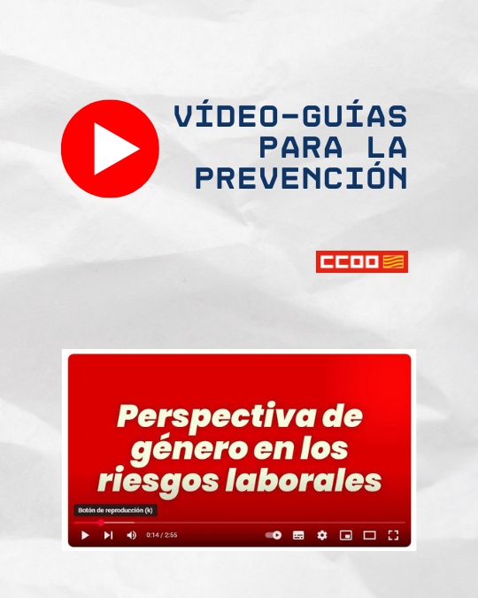 La perspectiva de género en la prevención. Colección Vídeo-guías para la prevención, VG nº 05. CCOO Aragón 2025. La perspectiva de género en la prevención. Colección Vídeo-guías para la prevención, VG nº 05. CCOO Aragón 2025.