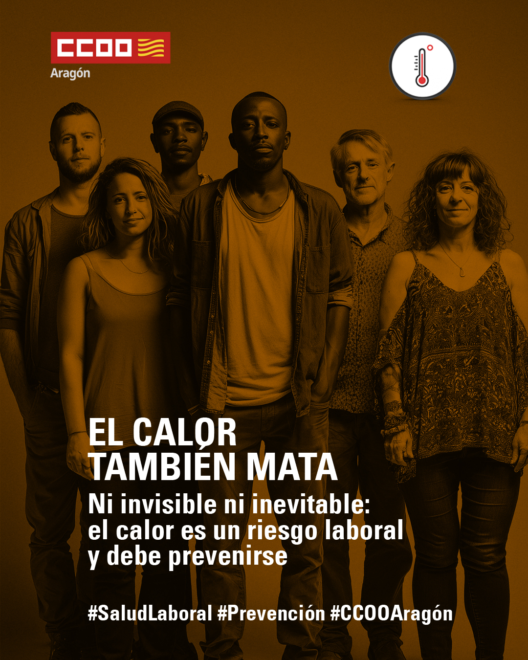 ALERTA: El calor extremo mata, también en el trabajo. en el trabajo. CCOO Aragón exige medidas urgentes para proteger a quienes trabajan bajo altas temperaturas ALERTA: El calor extremo mata, también en el trabajo. en el trabajo. CCOO Aragón exige medidas urgentes para proteger a quienes trabajan bajo altas temperaturas