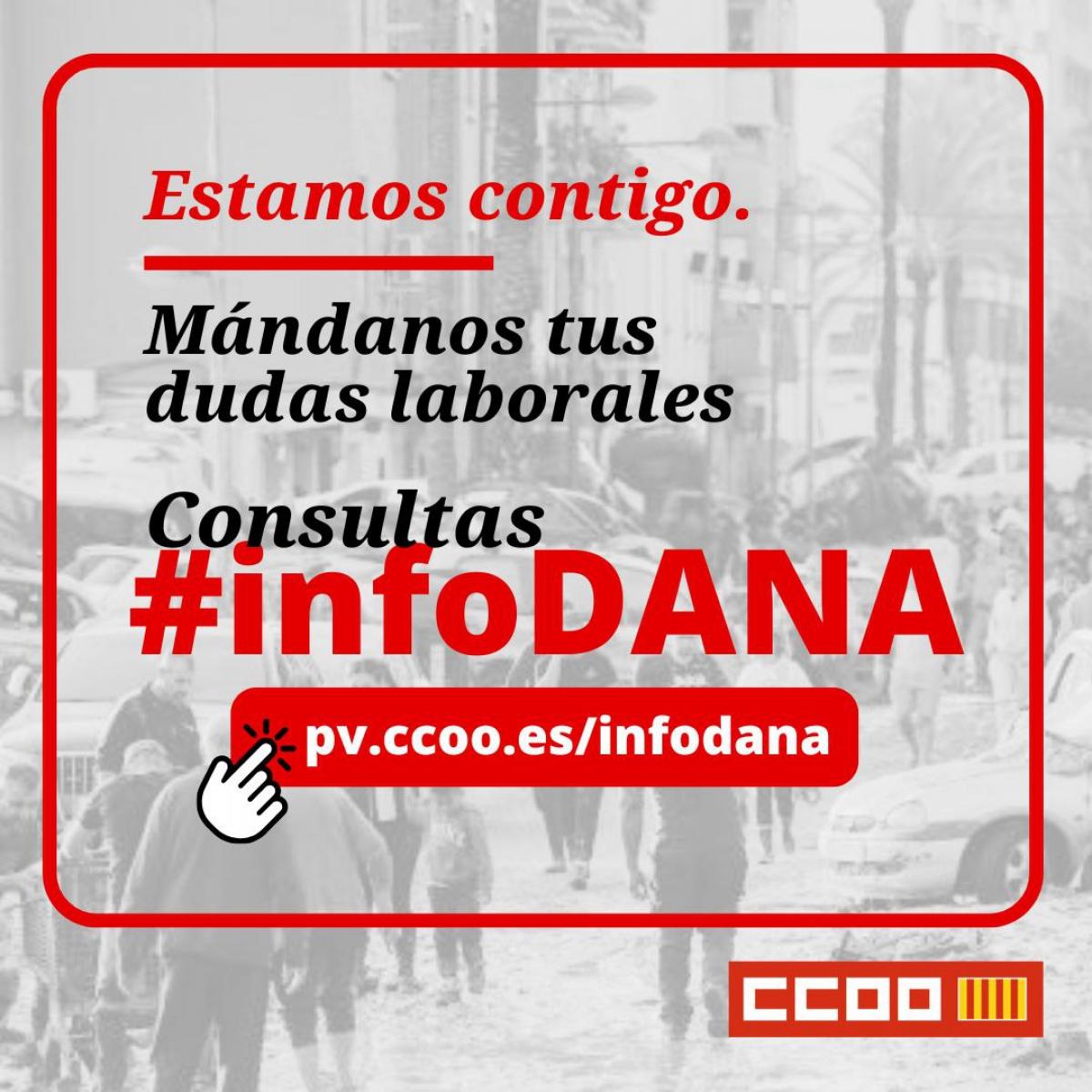 Soporte y acompañmiento de CCOO en estos momentos difíciles tras la DANA.